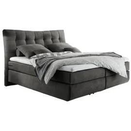 Froschkönig24 Malibu 180x200 cm Boxspringbett Anthrazit, Ausführung:Variante 2