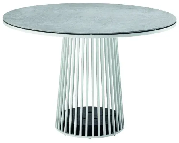 Tisch Grid - 110 cm rund 301 - weiß 598 - Dekton sabbia