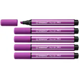 Stabilo - Premium-Filzstift mit dicker Keilspitze - Pen 68 MAX - 5er Pack - lila