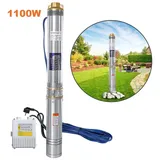 Jiubiaz Tiefbrunnenpumpe 1.1kW/1.5hp bis 4.000 l/h Fördermenge Edelstahl