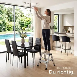 Tectake Doppelseitige Trittleiter 2 Stufen