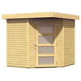 Karibu Gartenhaus Schwandorf 3 - 19 mm-213 x 217 cm- naturbelassen