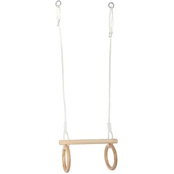 small foot Trapez mit Turnringen aus Holz - braun