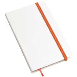 Weißes Notizbuch liniert DIN A6 Schule Büro Notizen 80 Seiten orange/weiß BWI