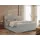 MKS Meble Boxspringbett, Polsterbett JAGUAR mit Multipocket-Matratze, struktur dekostoff, zwei Bettkästen und Topper - 180 x 200 cm - H4 - Hellgra... - Grau