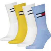 Sportsocken, (4 Paar), mit großem Flag-Label seitlich, Gr. 39-42, blue-yellow-white, , 79385223-39
