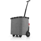reisenthel carrycruiser in Twist Silber – Tragbarer Einkaufstrolley mit stabilem Aluminiumrahmen, Schultergurt und herausnehmbarer Netz-Innentasche – Aus wasserabweisendem Material