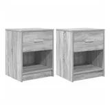 vidaXL Nachttische 2 Stk. mit Schublade Grau Sonoma 40x34x50 cm