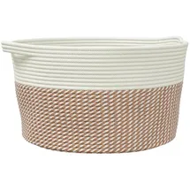 vidaXL Aufbewahrungskorb Ø40 x 25 cm Braun/Weiß Baumwolle