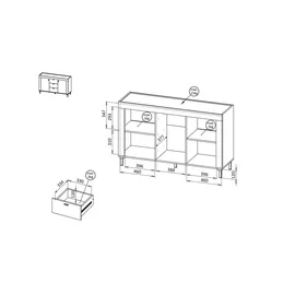 Möbel Kraft Sideboard ¦ weiß ¦ Maße (cm): B: 137 H: 84