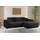 kaiser möbel Ecksofa, Eckcouch L form, Wohnzimmer Couch SIENA stoff Poso Schwarz Ottomane Rechts - Schwarz