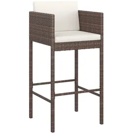 vidaXL 5-tlg. Gartenbar-Set mit Kissen Braun Poly Rattan
