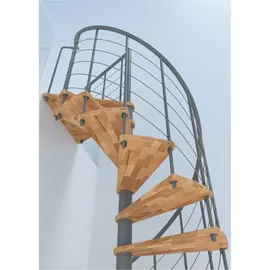Minka Spindeltreppe Venezia Smart 38 305,5 cm Edelstahl/Holz/PVC/Stahl Grau