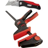 Bessey Aktionsset mit einem Doppelpack an Einhandzwingen mit Klingen-Klappmesser EZ360SET-A Spann-We