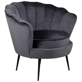 VCM Relaxsessel Nice Velours 83 x 76 x 0 cm Grau