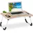 Relaxdays Laptoptisch für Bett & Couch, HxBxT: 26 x 63 x 40 cm, klappbarer Betttisch, MDF, Eisen, Notebooktisch, Natur