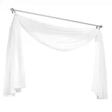 HongYa Gardine Voile Schals Transparent Querbehang BxL: 145x500cm Weiß