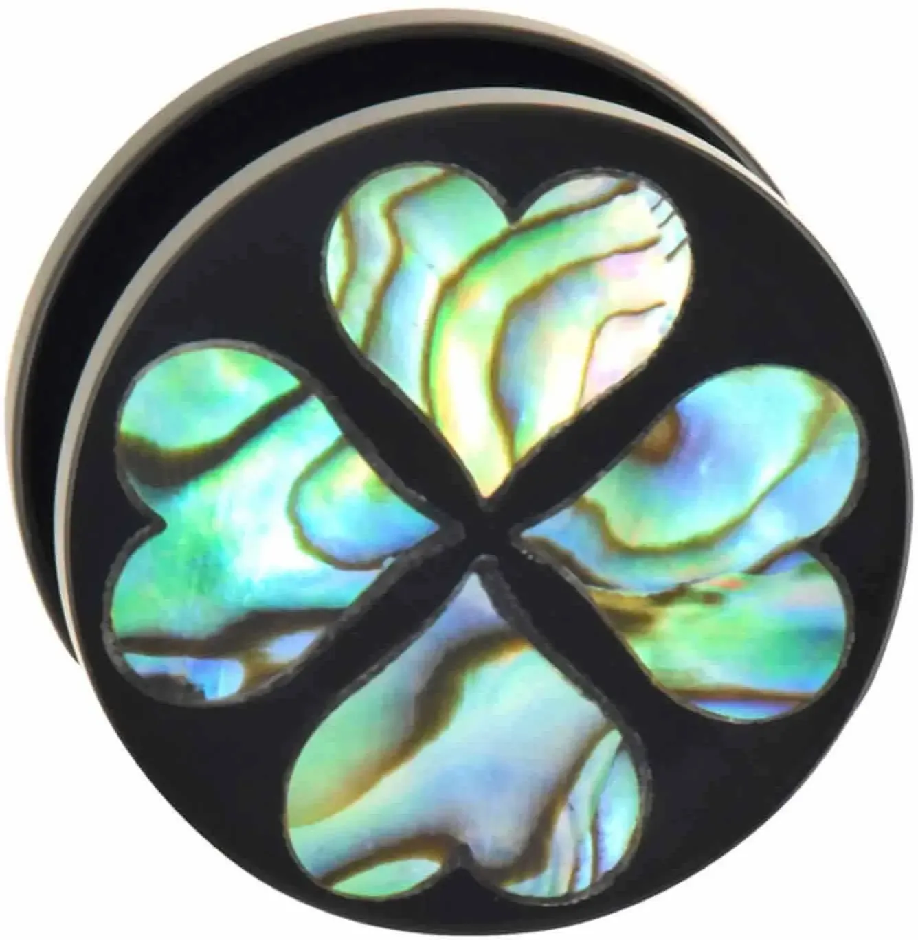 Acryl Plug mit Abalone-Muschel VIER HERZEN