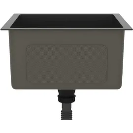 vidaXL Handgemachte Einbauspüle Schwarz Edelstahl -