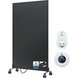 bringer-germany Bringer Infrarotheizung Standgerät - 300 Watt - Energiesparend - Mobile Elektroheizung mit Standfüßen auf Rollen, Thermostat und Fernbedienung - 5 Jahre Garantie, TÜV - Deutsche Qualitätsmarke