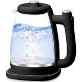 facaio Glas Wasserkocher, LuLuanping Heißwasserspender, 1.7 Liter, 2200 Watt, LED Innenbeleuchtung, 360° Basis, Schnelles Aufheizen, Trockenaufschutz, Heizelement aus Edelstahl, BPA frei