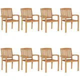 vidaXL Stapelbare Gartenstühle mit Kissen 59,9 x 96,1 x 27,8 cm creme 8 St.