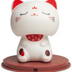 Solar Glückskatze H10cm, Tisch- & Auto-Deko Niedlich