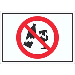Aufkleber Glas verboten Symbol A3 (297x420mm)