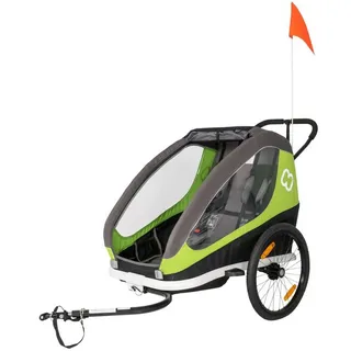 Hamax Traveller Kinderanhänger inkl. Fahrraddeichsel und Buggyrad green/grey 2021