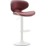CLP 2er Set Barhocker Las Vegas Kunstleder bordeauxrot/weiß