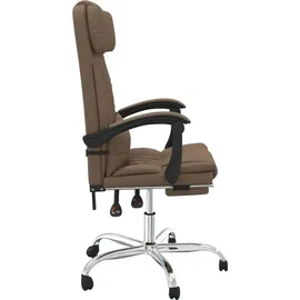 vidaXL Bürostuhl mit Massagefunktion Stoff Braun