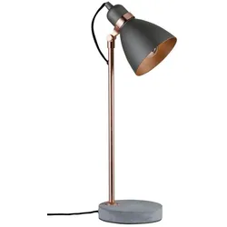 Neordic Orm Tischleuchte max.1x20W E27 Grau/Kupfer matt 230V Metall/Beton Tischleuchte