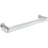 KLEINE WOLKE Ablage Apollo, Wandaccessoire, Farbe Milky, Material: Aluminium, Glas