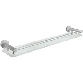 KLEINE WOLKE Ablage Apollo, Wandaccessoire, Farbe Milky, Material: Aluminium, Glas