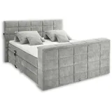 ed exciting design Boxspringbett Denver inkl. Motor, - motorisierte TV-Halterung bis 40 Zoll, grau