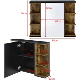 [en.casa] Harstad 80 cm braun/schwarz