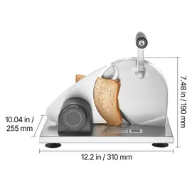 Vevor Manueller Brotschneider, Käseschneider mit einstellbarer Schnittstärke (0–15 mm), handbetriebener Brotschneider mit mikrogezahnter Edelstahlklinge für Küche, Bäckerei und Partys