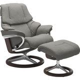 Stressless Relaxsessel STRESSLESS Reno Sessel Gr. ROHLEDER Stoff Q2 FARON, Signature Base Wenge, Relaxfunktion-Drehfunktion-PlusTMSystem-Gleitsystem-BalanceAdaptTM, B/H/T: 79 cm x 99 cm x 75 cm, grau (grey q2 faron) Lesesessel und Relaxsessel