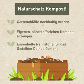 NATIV Komposter aus Holz, Gartenkomposter imprägniert,