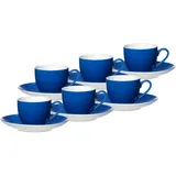 Ritzenhoff & Breker Doppio Espressotassen und -untertassen 6er Set Indigo Blau