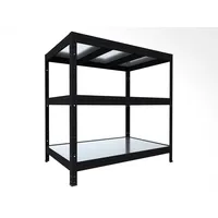 Kellerregal Biedrax 50 x 120 x 120 cm, Schwarz, 3 Stahlböden verzinkt, Fachlast 150 kg pro Fachboden