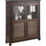 Home Affaire Highboard »Rauna«, Vitrine, Breite 111,6 cm, aus massiver Kiefer, braun