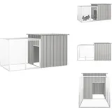 Kaninchenkäfig Grau 200x91x100 Cm Verzinkter Stahl - Kaninchenkäfig - Kaninchendrahtzaun - Kaninchenstall - Kleintierheim - Tiergehege