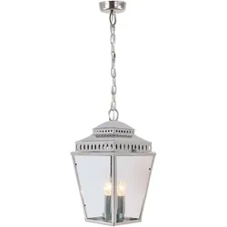 Mansion House Laterne mit Kettenbeleuchtung, 3 Lichter, poliertes Nickel