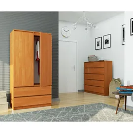 Akord Kleiderschrank Akord 90 x 180 x 51 cm Erle/Braun