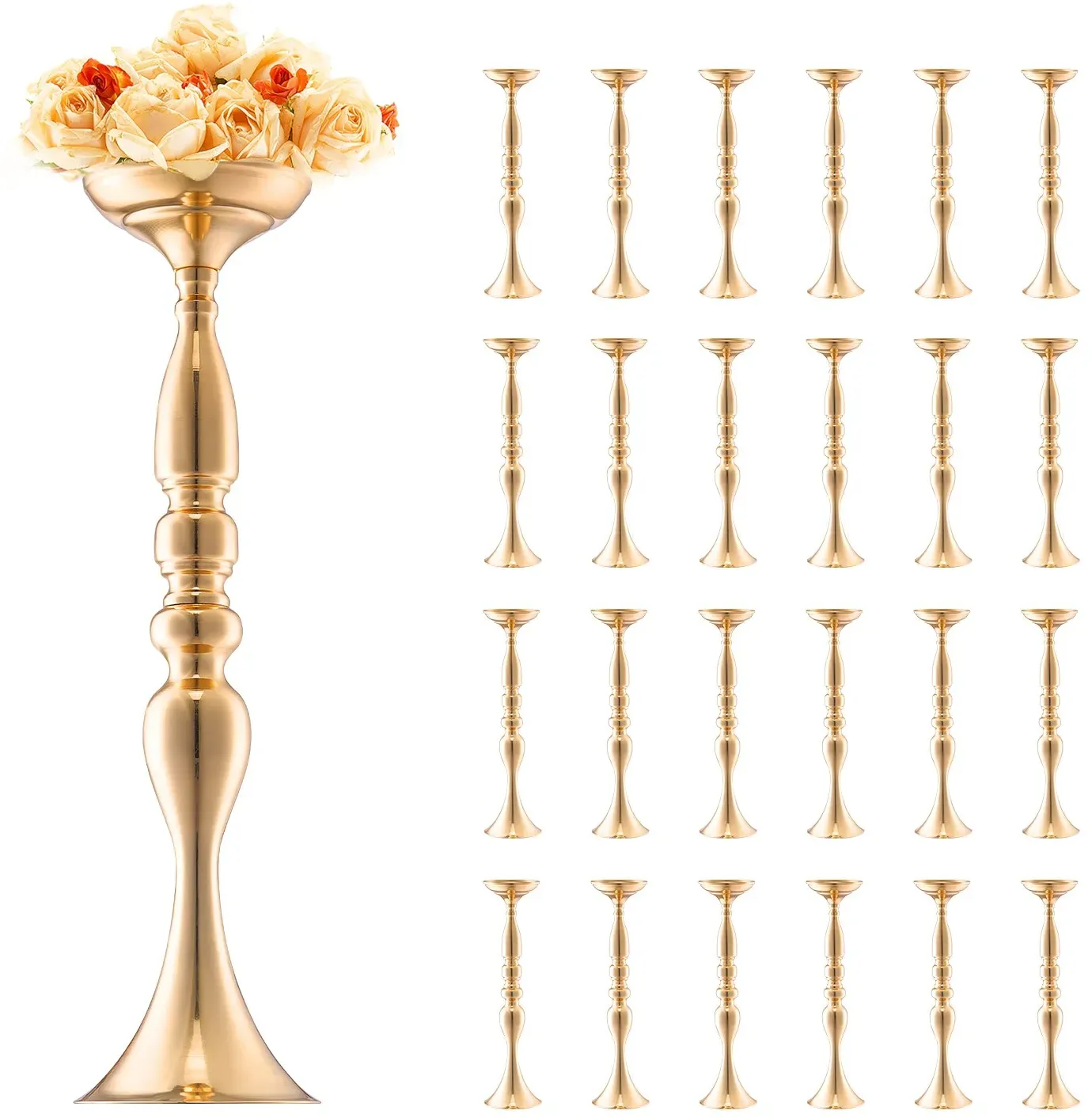 VEVOR 24x 50cm Gold Blumenständer Modern Blumenvase Hochzeit Dekoration Vasen