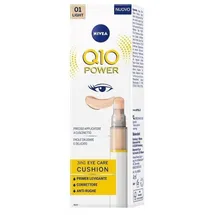 NIVEA Q10 Power 3in1 Eye Care Cushion 01 Light 4 ml, Augencreme bunt und feuchtigkeitsspendend, Anti-Aging-Augengrundierung mit Coenzym Q10, Concealer Augenringe Glättung