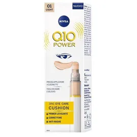 NIVEA Q10 Power 3in1 Eye Care Cushion 01 Light 4 ml, Augencreme bunt und feuchtigkeitsspendend, Anti-Aging-Augengrundierung mit Coenzym Q10, Concealer Augenringe Glättung