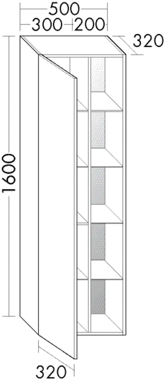 Burgbad Hochschr.Orell Acryl-LM 1600x500x320 Sandorange Solid Matt, HSEQ050LF6523 HSEQ050LF6523
