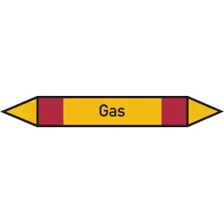 Rohrleitungskennzeichen Gas - 100x15 mm Folie selbstklebend